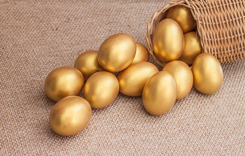Wielkanoc, złota, złota, wiosna, Wielkanoc, jajka, Wesołe, malowane jajka , sekcja праздники, złote pisanki Tapeta HD