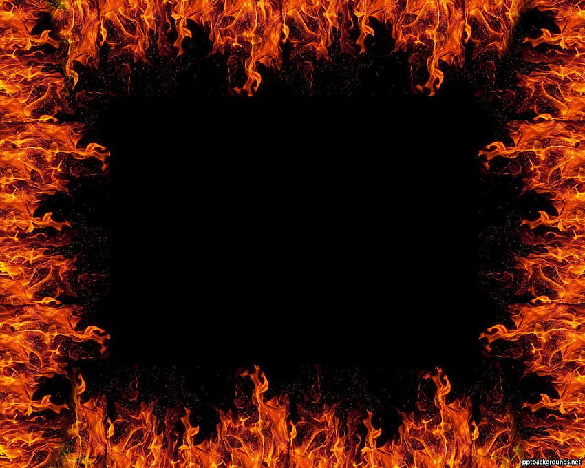 Bordo di fuoco con sfondi di fiamme per PowerPoint, di fuoco Sfondo HD