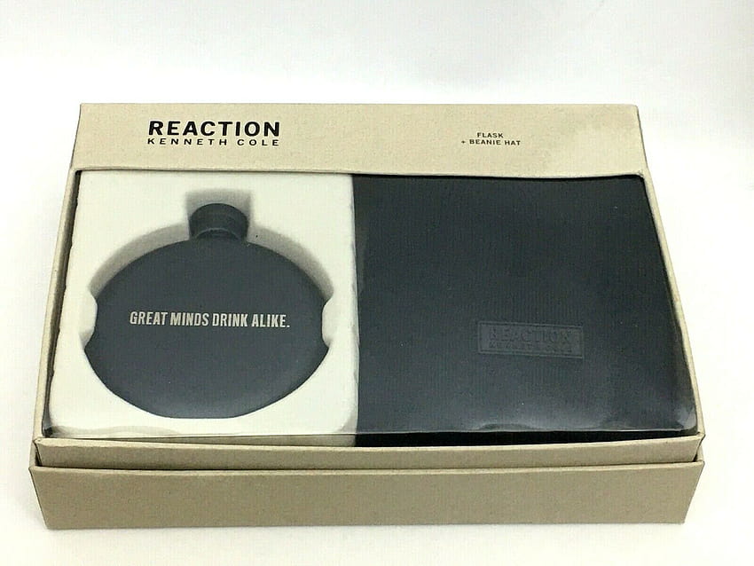 Kenneth Cole Reaction Men's Flask and Beanie Gift Set Black 41KC370001 for sale online HD wallpaper