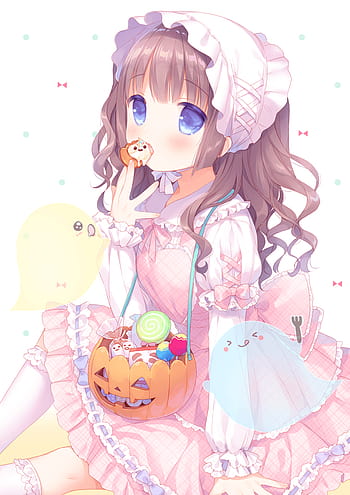 Cute halloween anime girl, cute, candy, girl, halloween, anime, night, HD  wallpaper | Peakpx