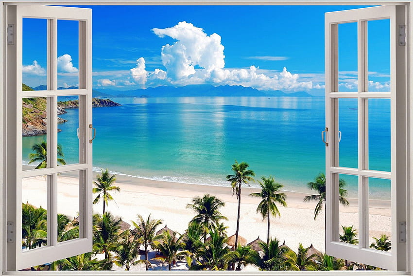 Exotische Fenster, Fensteransicht HD-Hintergrundbild