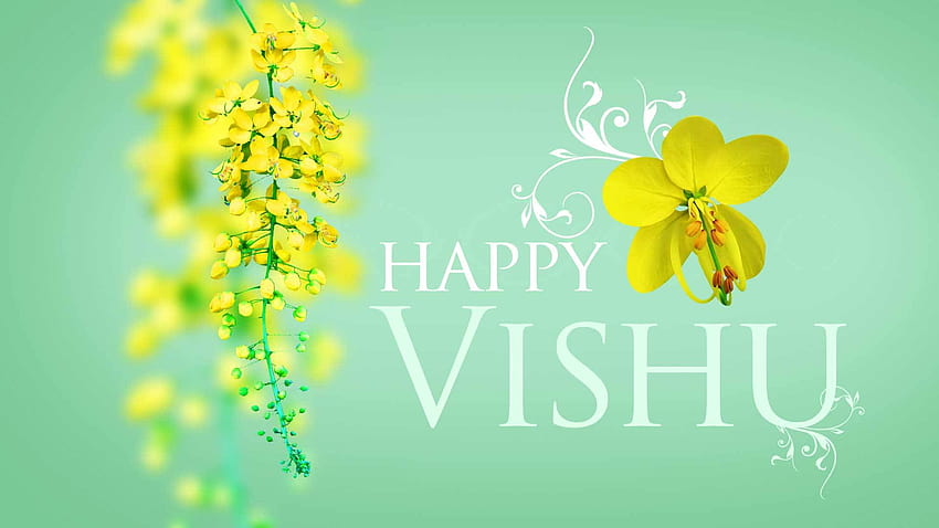 คำอวยพร Vishu ที่มีความสุขสำหรับ Whatsapp วอลล์เปเปอร์ HD