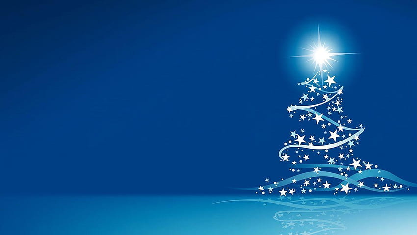 Sfondi di diapositive dell'albero di Natale blu per modelli Powerpoint, colore blu di Natale Sfondo HD