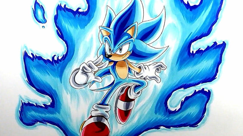Dibujo Super Sonic Blue!, ultra instinto sonic fondo de pantalla
