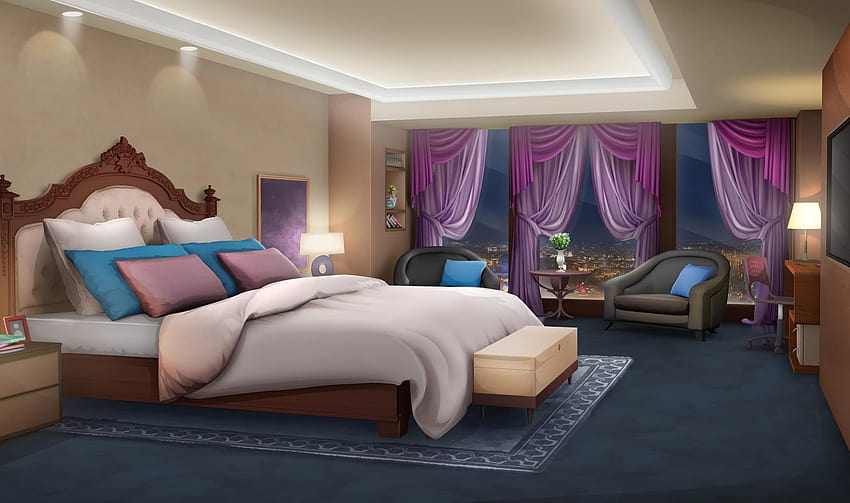 Aplicativo Night Bedroom, quartos gacha life papel de parede HD