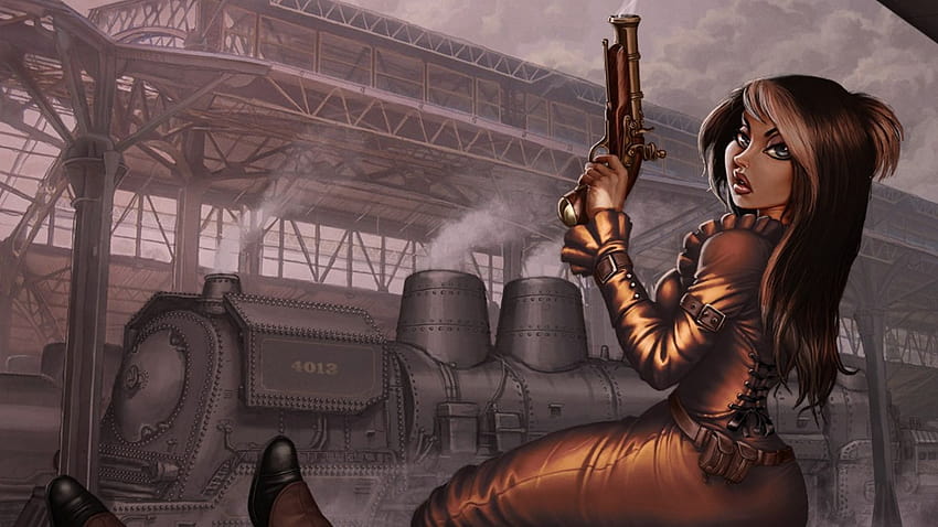 steampunk, Mechanical, Trains, Girls ...wallup, steampunk girl HD wallpaper