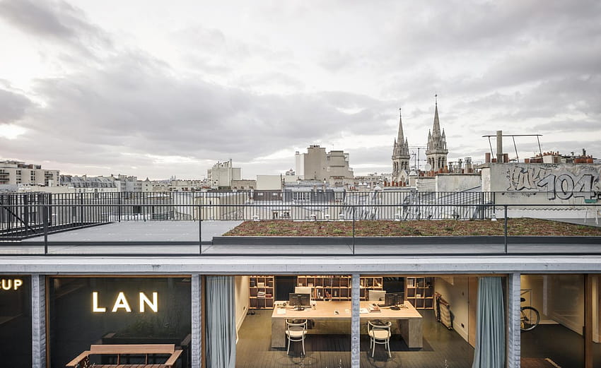 LAN's rooftop Parisian HQ takes office design to new heights HD wallpaper