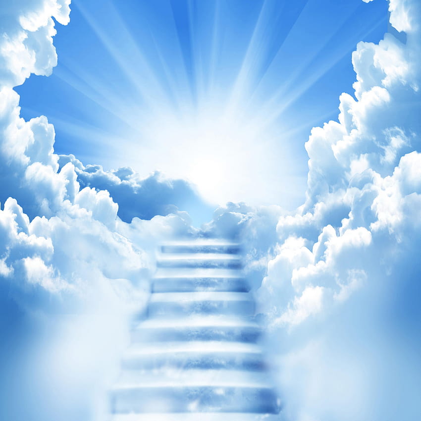 Grupa schodów do nieba, niebo w tle Tapeta HD