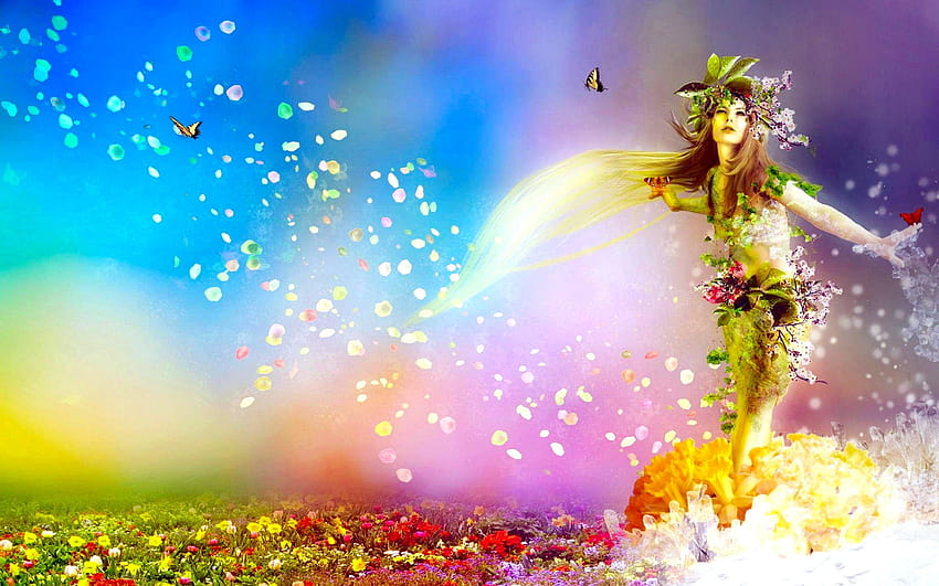 64 Magical, garden fairy HD wallpaper