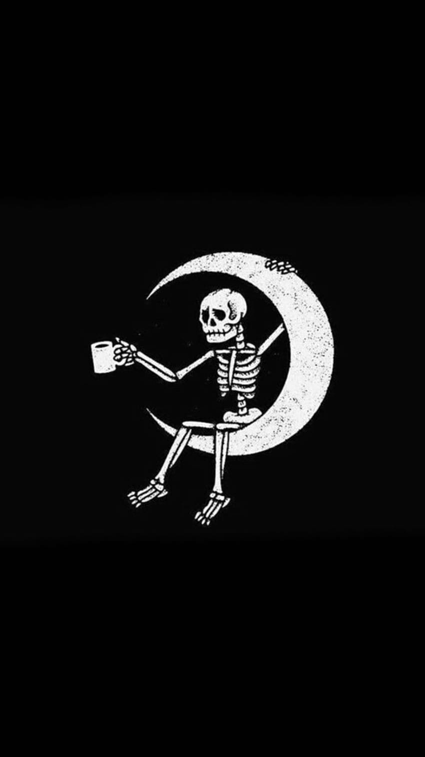 Crâne, Halloween, esthétique noire, esthétique de dessin animé d'halloween Fond d'écran de téléphone HD