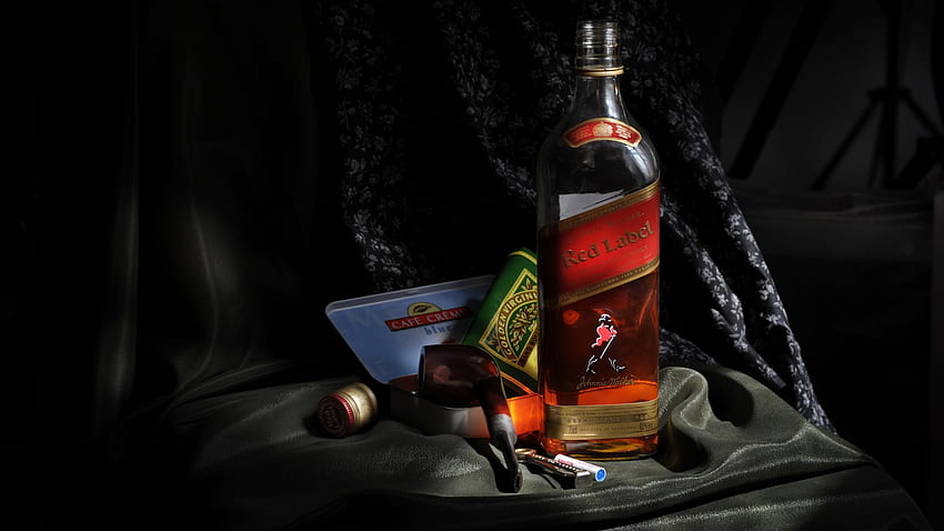 Johnnie Walker Red Label Whiskey Bottle Alcohol Backgrounds HD wallpaper