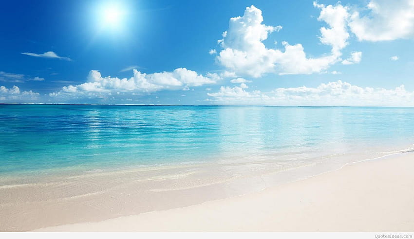 Musim panas, latar belakang dengan laut dan pantai, halo pantai musim panas Wallpaper HD