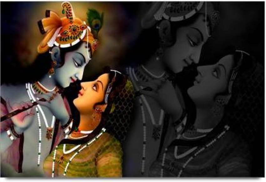 Amy Piękny Lord Radha Krishna 3D Malarstwo Plakat 3D Tapeta HD