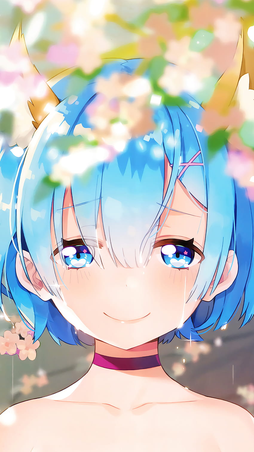 323850 Anime, Girl, Crying, Re:Zero, Rem, phone , Backgrounds, and, anime cry HD phone wallpaper