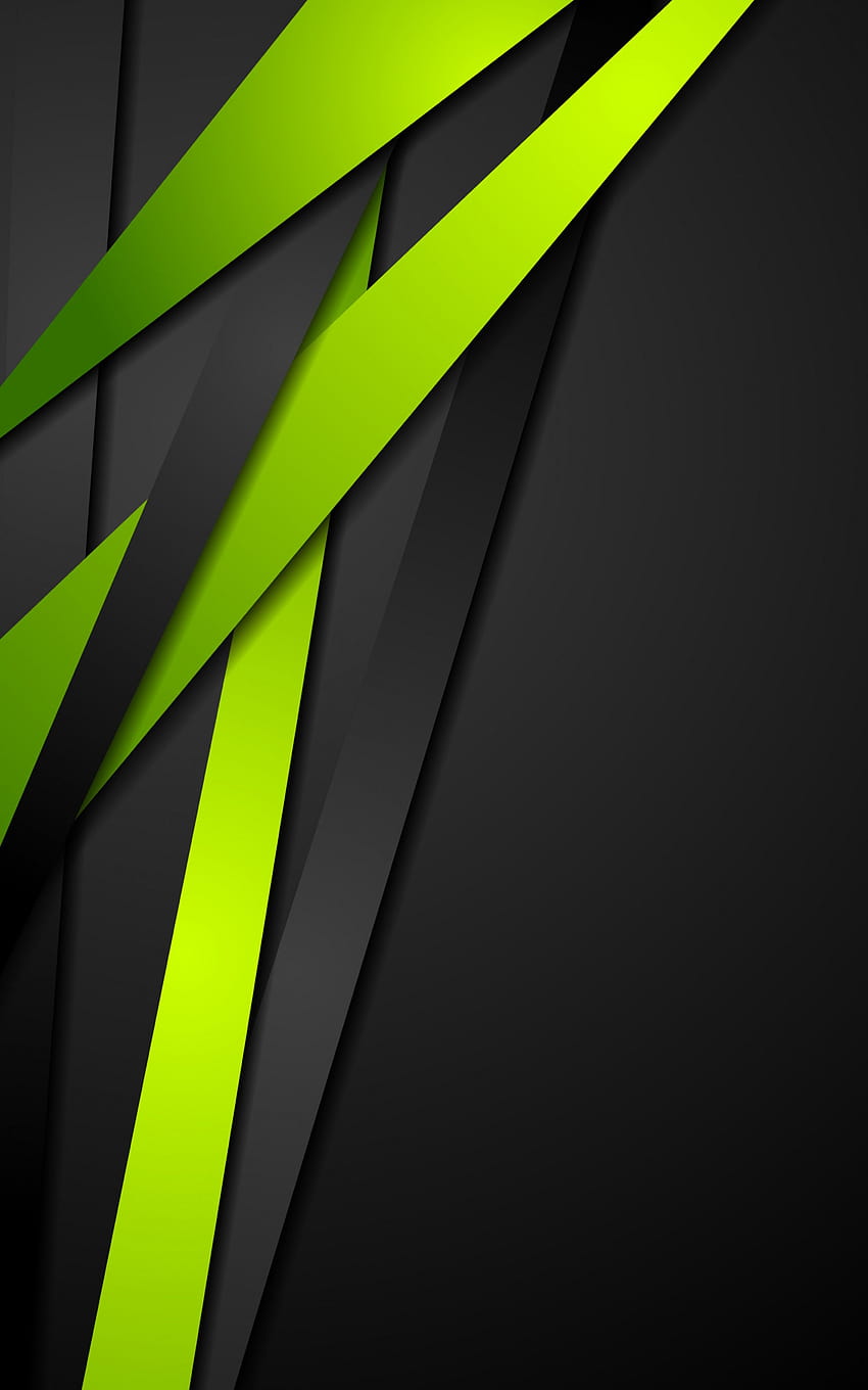 Зелен Черен фон Дизайн Абстрактна геометрия Ултра Телефон Геометричен Mi…, зелено и черно HD тапет за телефон