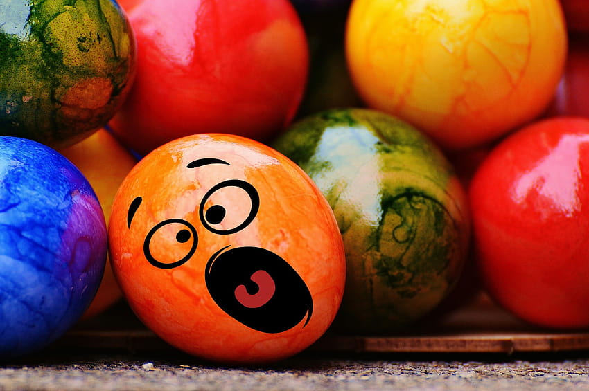 Easter Eggs, Smiley, Funny, Painted Eggs, painted easter eggs HD wallpaper