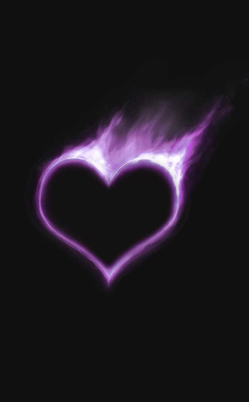 illustration coeur violet artistique amour coeur noir Shapevalentines jour, coeur pfp Fond d'écran de téléphone HD