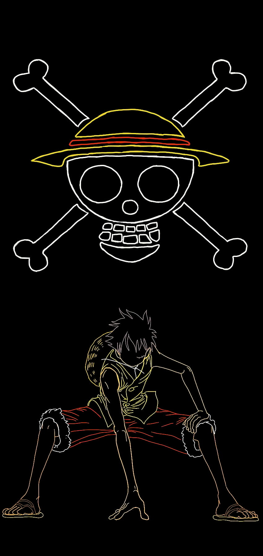 One Piece, Monkey D Luffy, jeden kawałek amolowany Tapeta na telefon HD