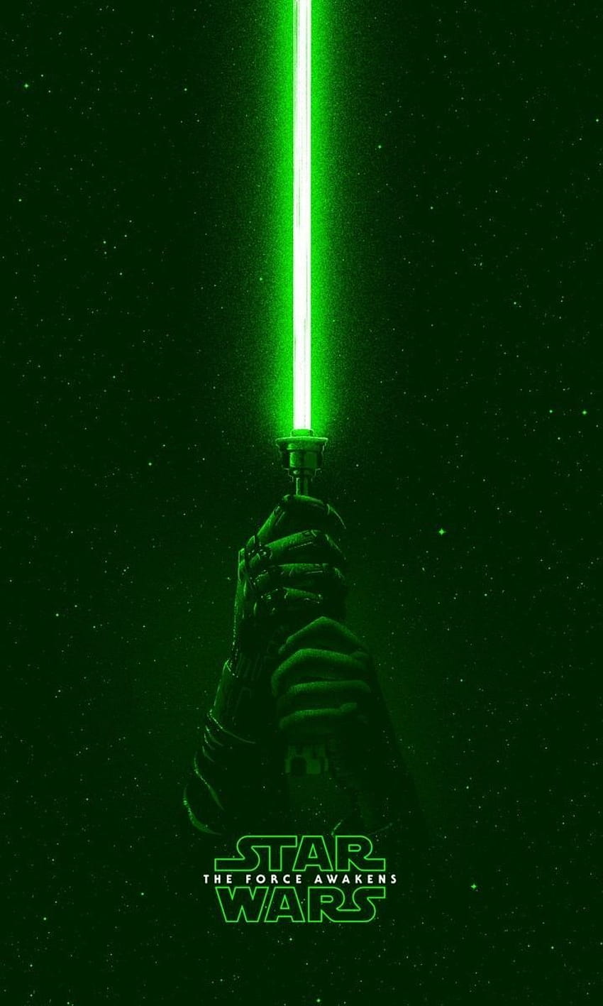 Междузвездни войни, Люк Скайуокър, зелен светлинен меч HD тапет за телефон