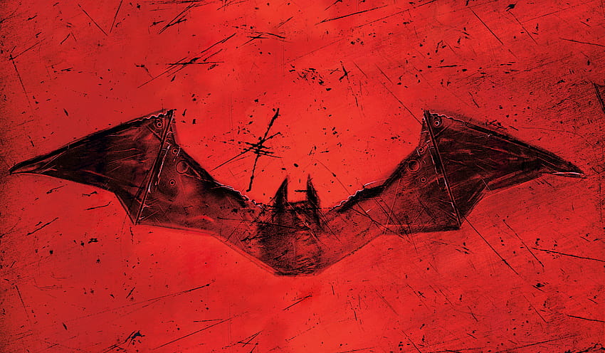 Das rote Logo von Batman 2021, Filme, Hintergründe und cooles 2021 HD-Hintergrundbild