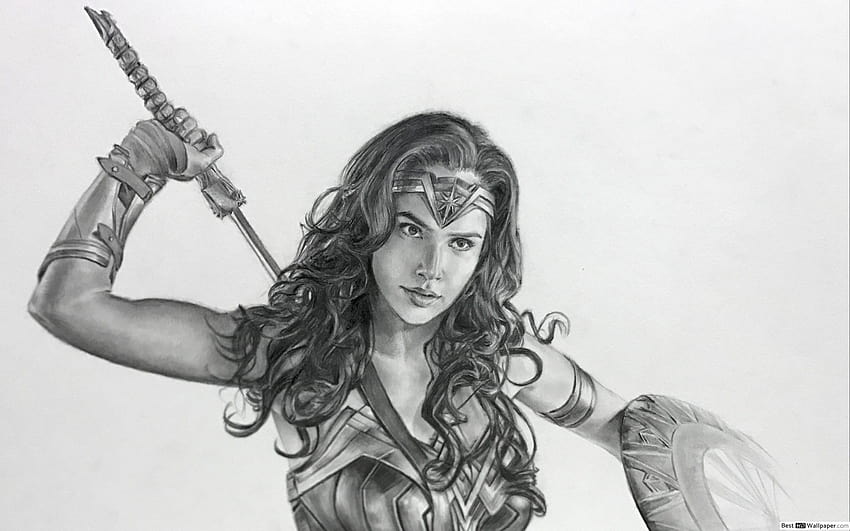 Wonder Woman movie, women face sketch HD wallpaper