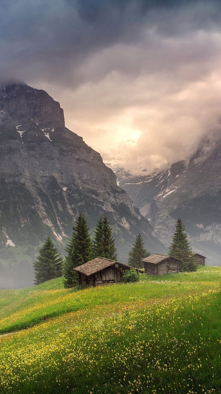 Szwajcaria iPhone, telefon w Alpach Tapeta na telefon HD