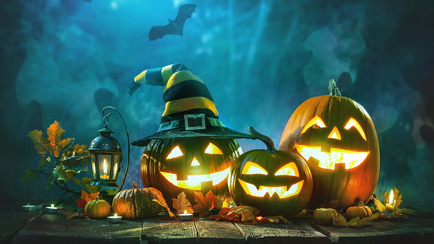 Halloween, lámpara de calabaza, noche 3840x2160 U, película de halloween u fondo de pantalla