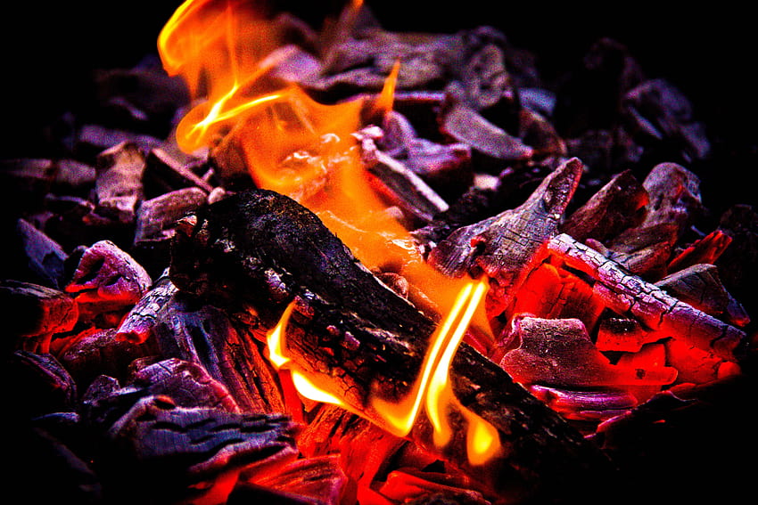 Nature: Season Winter Family Coal Powell Hot Embers Red Joy Fire HD wallpaper