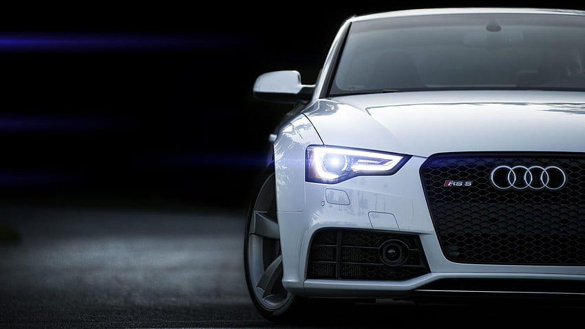 Audi RS5 Бели ксенонови светлини HD тапет