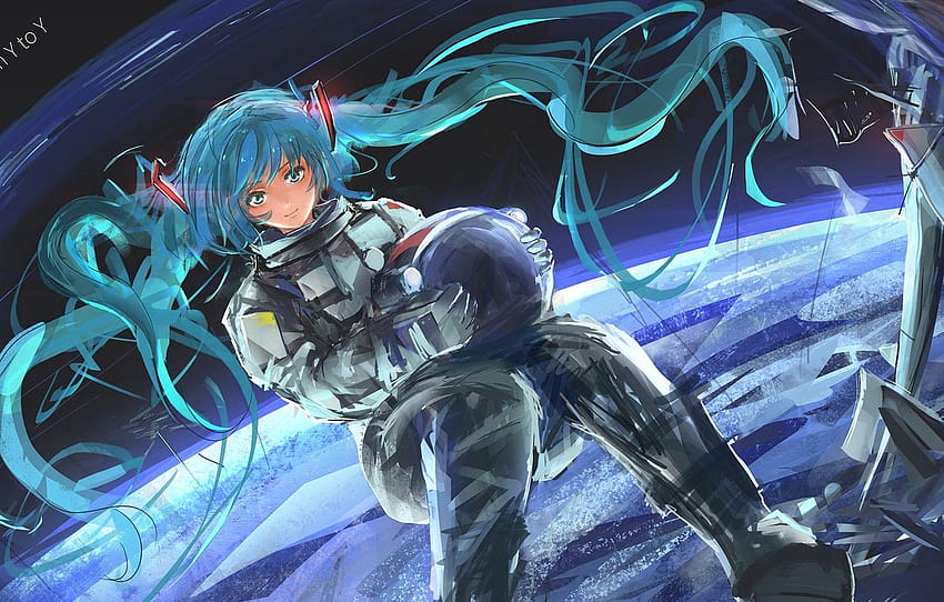 Lexica  Anime girl falling in space distant in space suit beautiful stars  and galaxys full human digital art soft