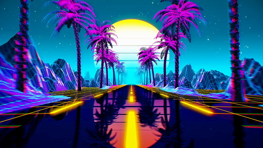 80s Neon Beach HD wallpaper | Pxfuel