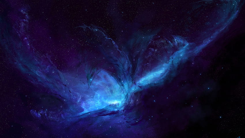 Nebula, Dark space, Blue Space, Deep, , Space, amoled dark space HD wallpaper
