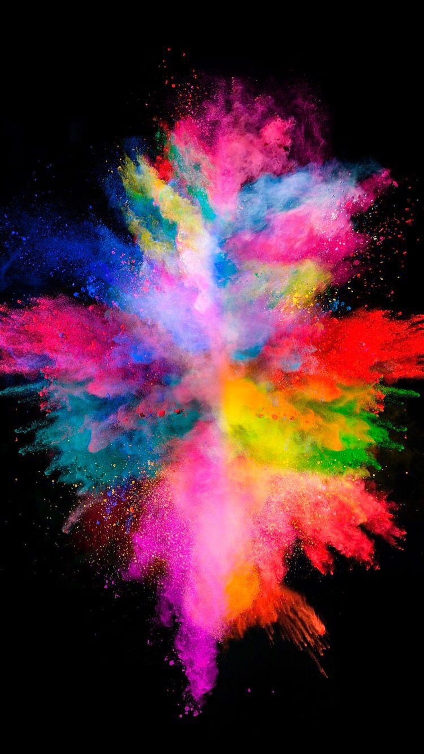Colorful explosion on the black backgrounds for your iPhone, most colourful iphone HD phone wallpaper