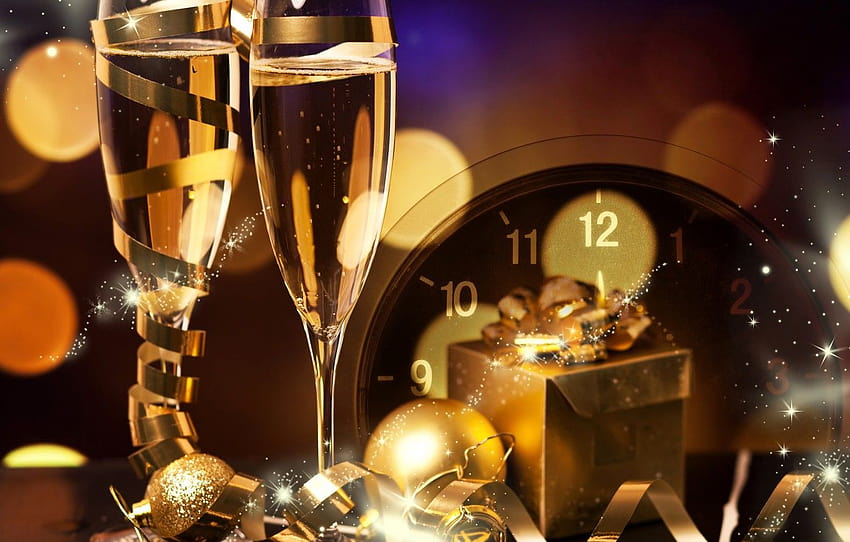 toplar, izle, gözlük, Yeni yıl, şampanya, durum, Yeni Yıl, hediye, dekorasyon, şampanya , yeni yıl bölümü, yeni yıl şampanyası HD duvar kağıdı