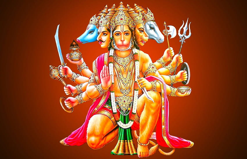 Panchmukhi efendisi Hanuman, hanuman tanrısı HD duvar kağıdı