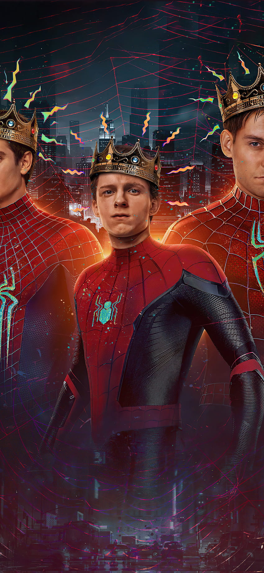 1125x2436 SpiderManNoWayHome Peterparker TobeyMaguire AndrewGarfield TomHolland Spiderverse Iphone XS,Iphone 10,Iphone X , พื้นหลัง, และ วอลล์เปเปอร์โทรศัพท์ HD