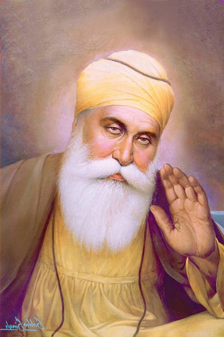 Guru Nanak Dev Ji By Sobha Singh, baba nanak HD phone wallpaper