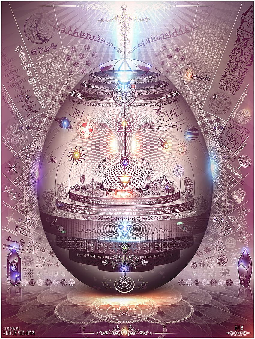 Uovo cosmico, arte della geometria sacra, arte cosmica Sfondo del telefono HD