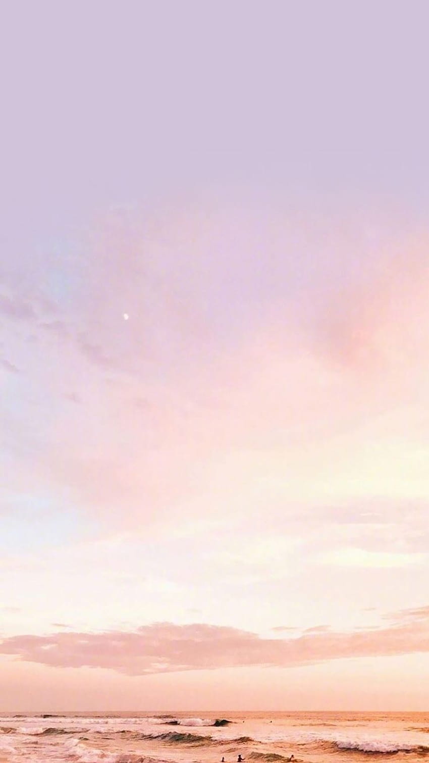 lekkość bytu, estetyczne różowe chmury i morze Tapeta na telefon HD