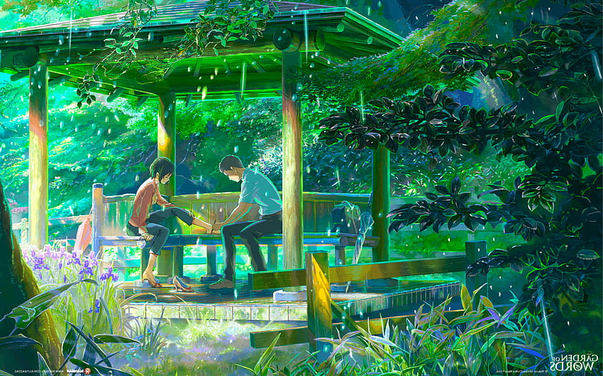The Garden Of Words, Rain, Makoto Shinkai / HD wallpaper