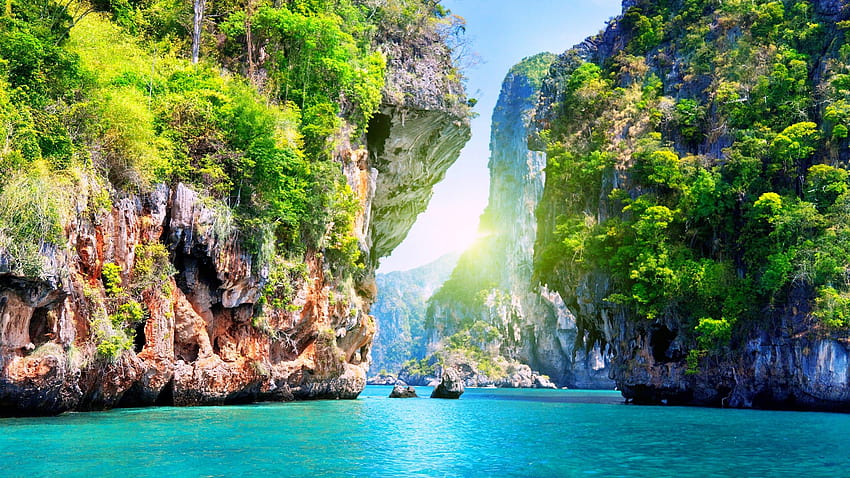 태국, , 파타야, 해변, 바다, 산, 세계 최고의 다이빙 사이트, OS HD 월페이퍼