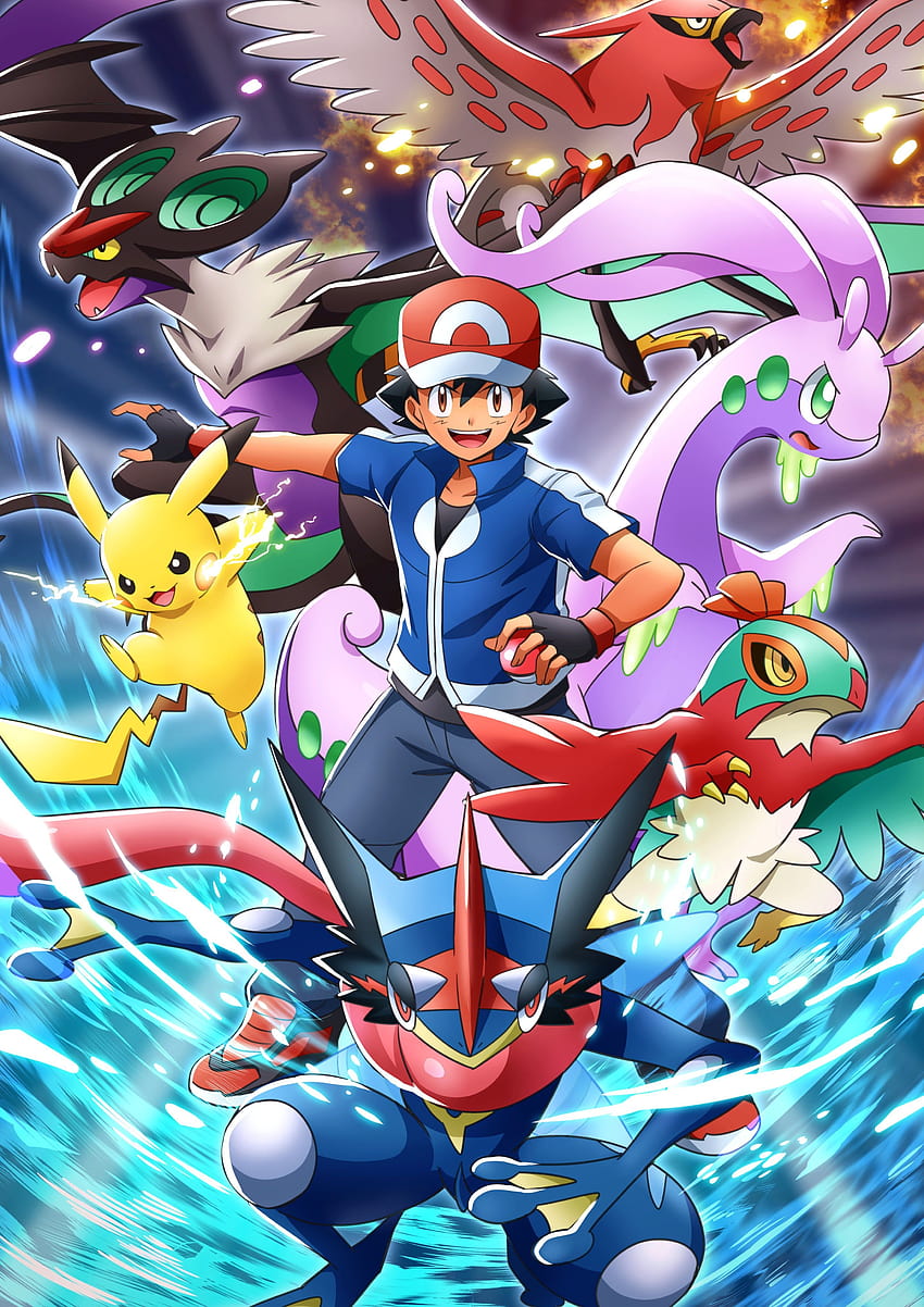 Ash e tutti i suoi Pokemon, pokemon cenere Sfondo del telefono HD