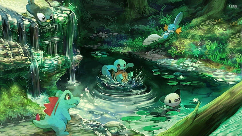 pokemon Full dan Backgrounds, totodile Wallpaper HD