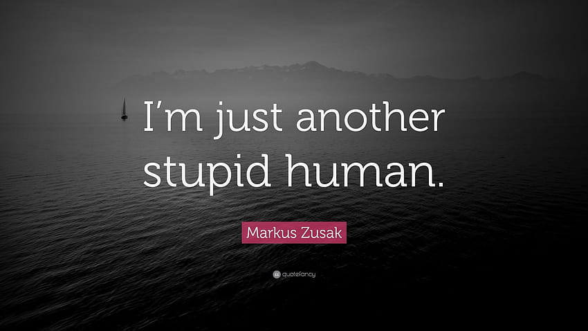 Markus Zusak Quote: “I'm just another stupid human.”, i am stupid HD  wallpaper | Pxfuel