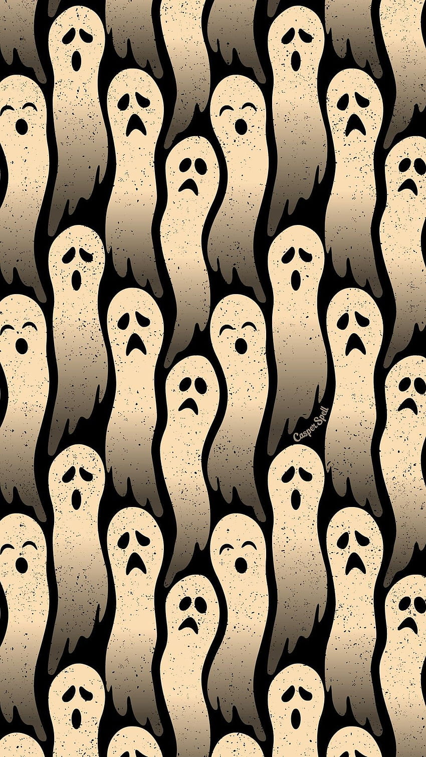 Ghosts repeat pattern Halloween backgrounds patterns backgrounds spirits ethereal spooky cu…, halloween cute patterns HD phone wallpaper