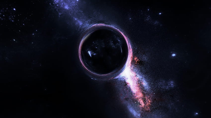 На черна дупка, космос, галактически фонове и тъмна дупка HD тапет