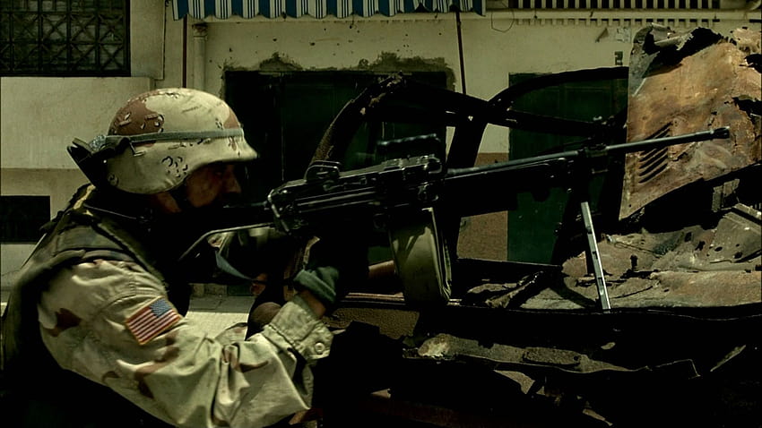 Black Hawk Down, Drama, Geschichte, Krieg, Action, Schwarz, Hawk, Unten, Militär, Soldat, Waffe, Waffe / und mobiler Hintergrund, Film Black Hawk Down HD-Hintergrundbild