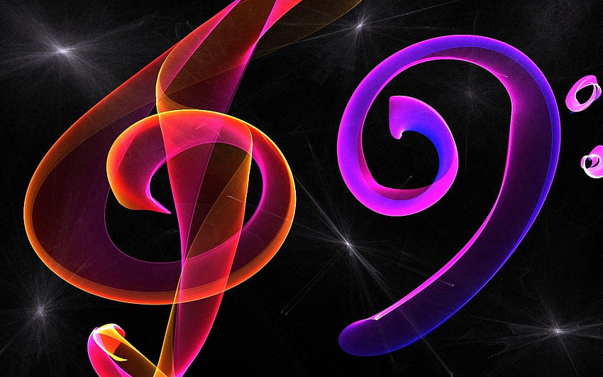 Neon Music Notes Backgrounds, g clif HD wallpaper