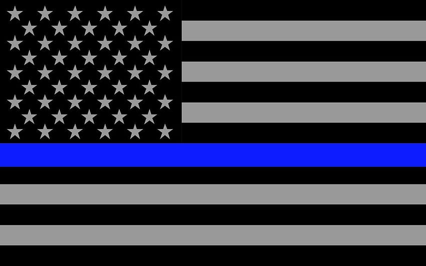 Blueline Flags Subdued Thin Vinyl Decal, American Flag Sticker Honoring Our Men & Women of Law Enforcement, 3M, Black, Gray & Blue HD wallpaper