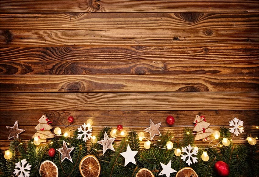 Amazon : CSFOTO 5x3ft Backgrounds for Fir Holiday Light Lemon Slices on Rustic Wood graphy Backdrop Merry Christmas Decoration Red Balls Xmas New Year Celebration Studio Props Polyester : Electronics, christmas light rustic HD wallpaper